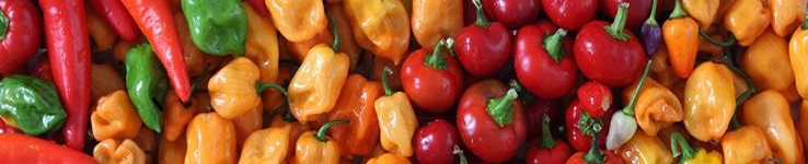 close-up red and yellow peppers