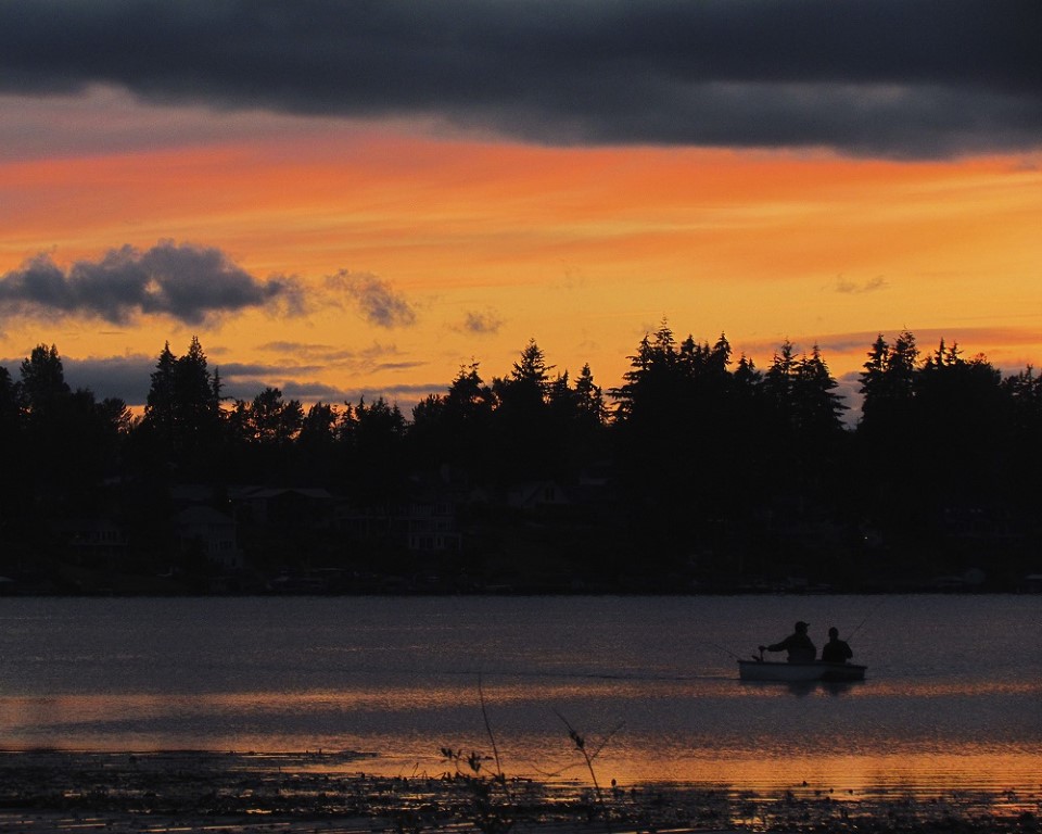 Michelle Gehlman-Teeter - Sunset Fishing on Lake Meridian (Medium)