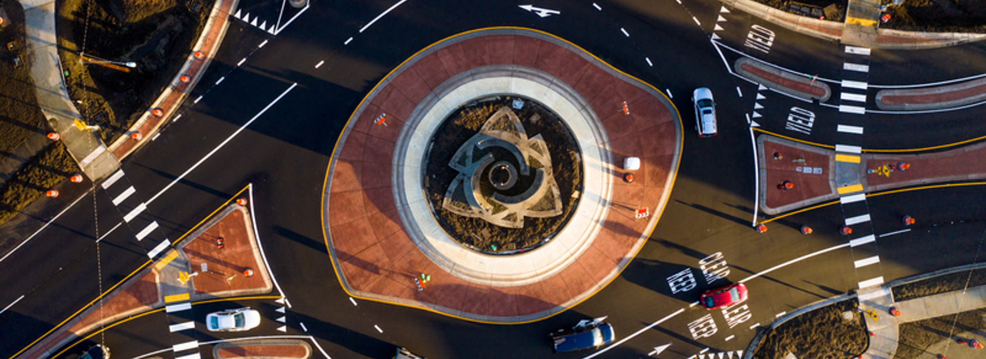 An aerial image of the 4th and Willis roundabout