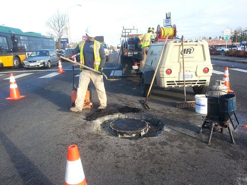 Repairing a storm catch basin lid